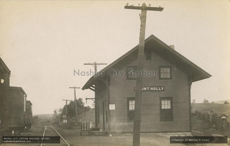 Postcard: Railroad Station, Mount Holly, Vermont